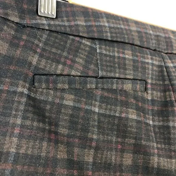 Rachel Zoe Laurel style- stylish brown plaid Pants - Picture 12 of 15